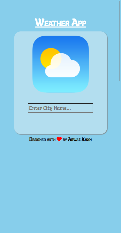 Weather Web App interface 
